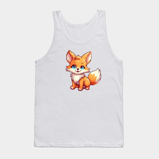 cute and mischievous fox with a fluffy tail Tank Top by Ginstore